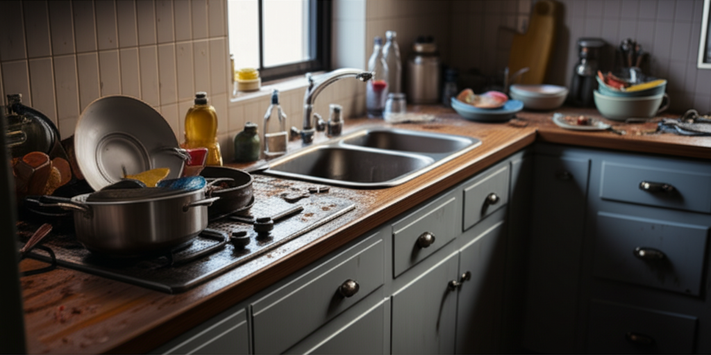 주방 청소 - 청소 전