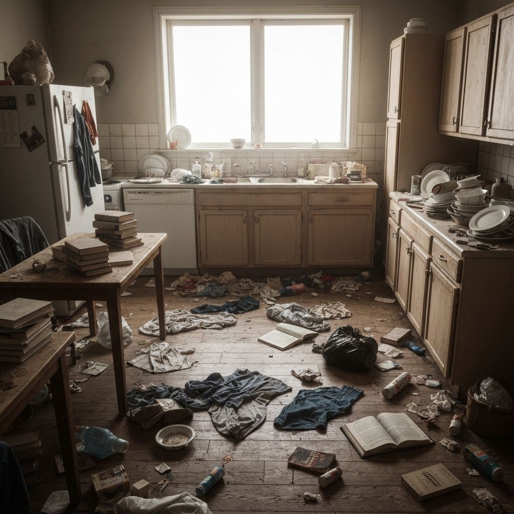 거실 청소 - 청소 전